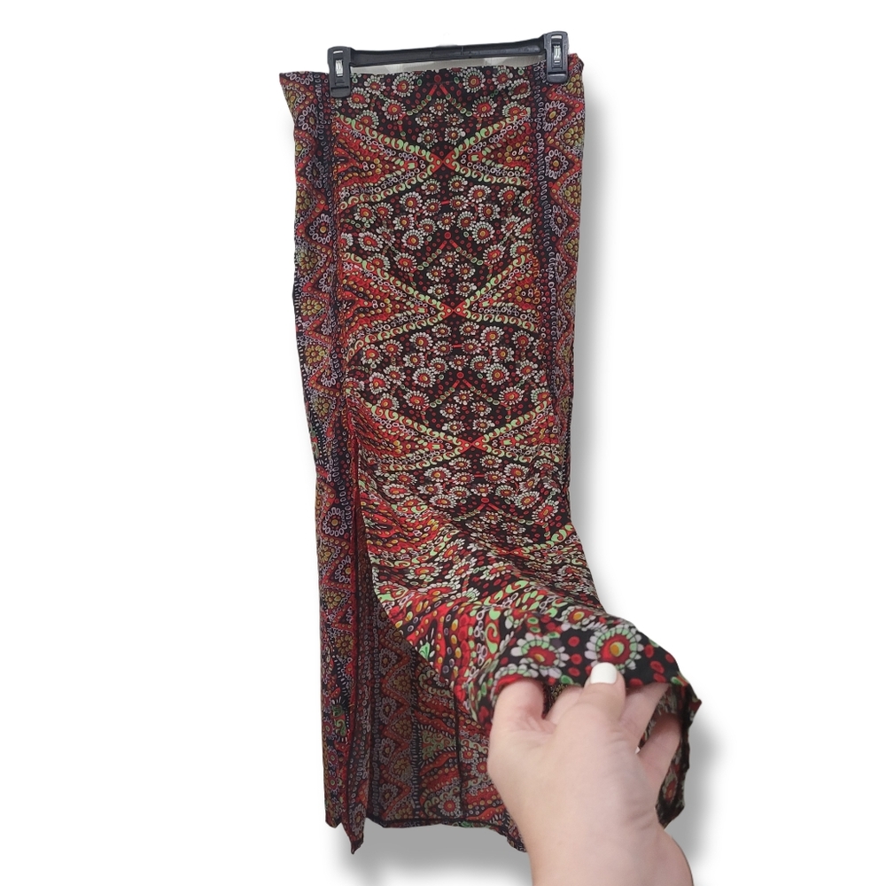 🌿Elan Women's Medium Boho Patterned Front Split Panel Maxi Skirt-CUTE!! - Picture 6 of 10